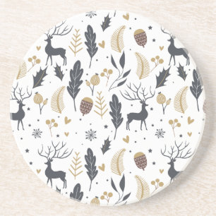 Dessous De Verre En Grès Collection de voeux de Noël pour les cerfs et les