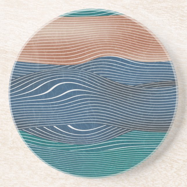 Dessous De Verre En Grès Collines naturelles : motif sans soudure. (Devant)