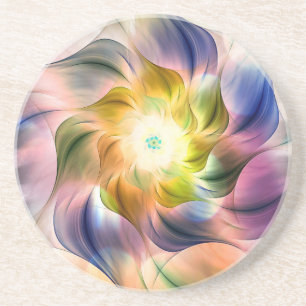 Dessous De Verre En Grès Colorful Flame Floral 