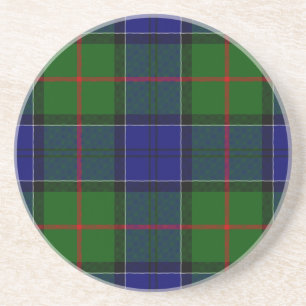 Dessous De Verre En Grès Colquhoun tartan bleu vert plaid