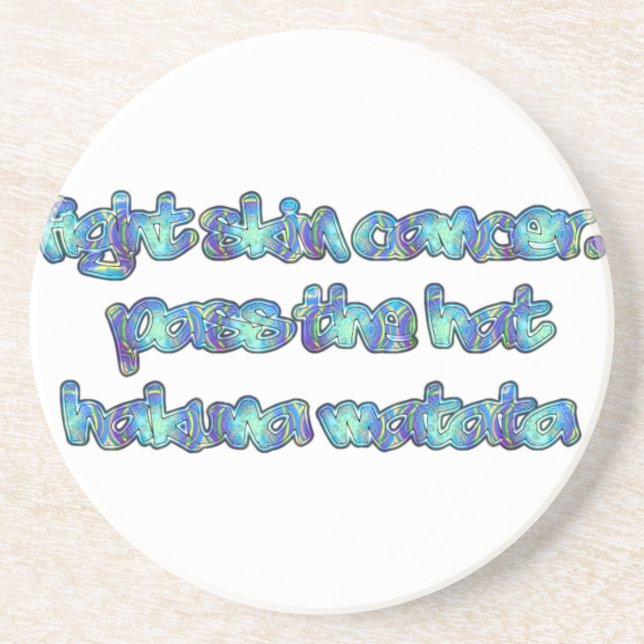 Dessous De Verre En Grès Combattre le cancer de la peau, passer le Casquett (Devant)