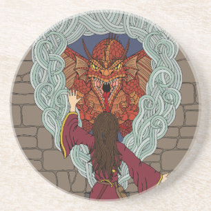 Dessous De Verre En Grès Comjurer le dragon