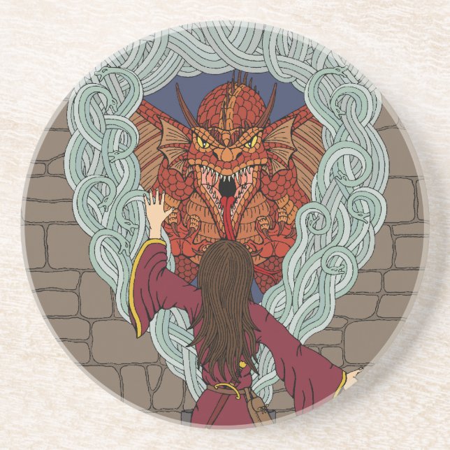 Dessous De Verre En Grès Comjurer le dragon (Devant)