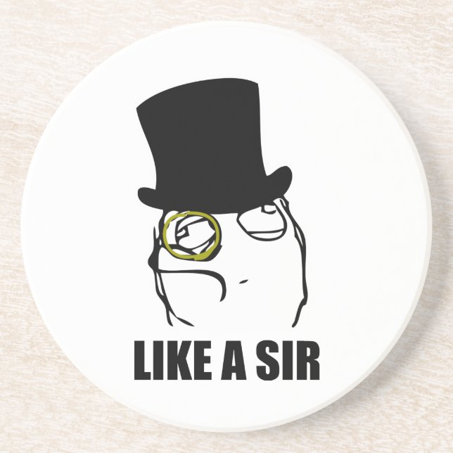 Dessous De Verre En Grès Comme monsieur Monocle Rage Face Meme (Devant)