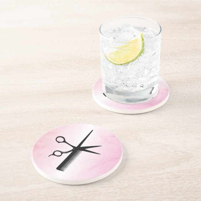 Dessous De Verre En Grès Concepteur esthéticienne rose (Côté)
