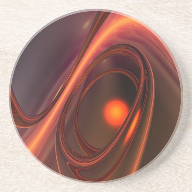 Dessous De Verre En Grès Conception 3d Abstraite, formes et réflexions soup (Devant)