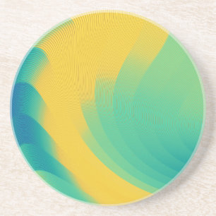 Dessous De Verre En Grès Conception abstraite jaune unique