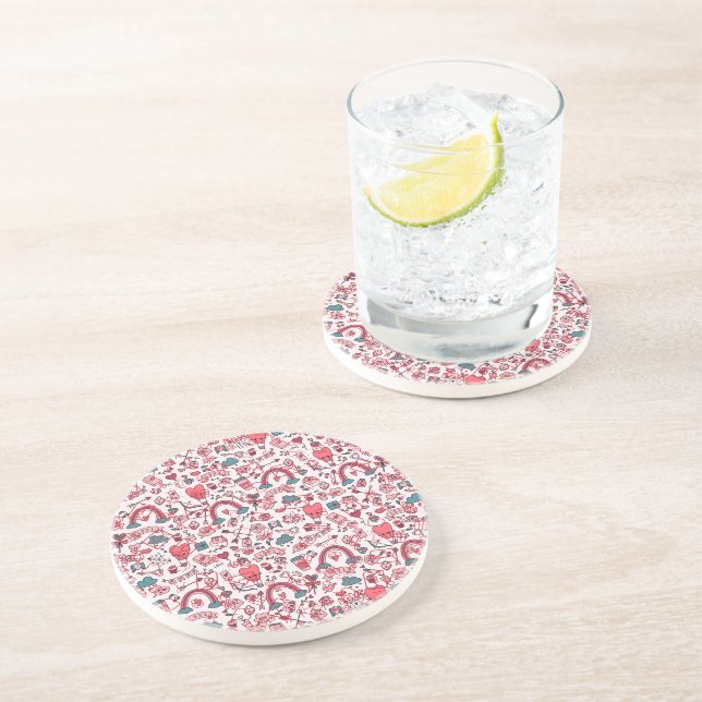 Dessous De Verre En Grès Conception avec coeur : Artisanat Saint-Valentin (Côté)