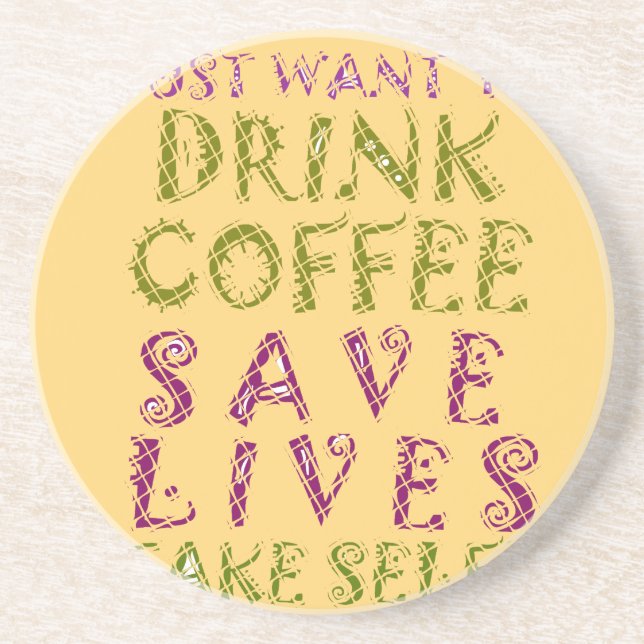 Dessous De Verre En Grès Conception de citation de selfie de café drôle (Devant)