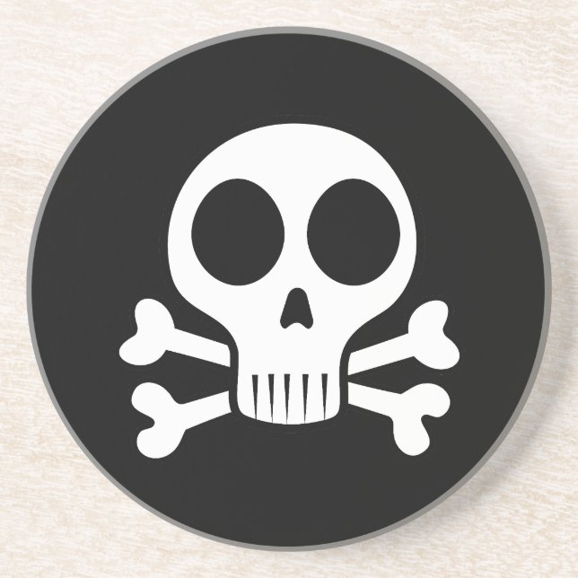 Dessous De Verre En Grès Conception de crâne de pirate (Devant)