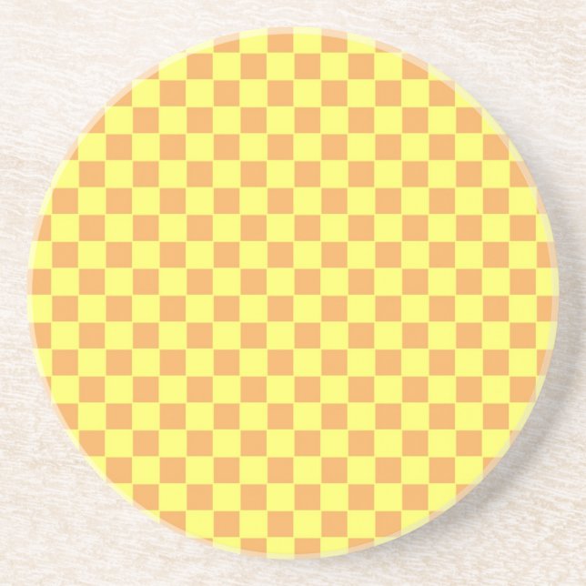 Dessous De Verre En Grès Conception de damier rétro lumineuse (Devant)