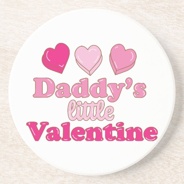 Dessous De Verre En Grès Conception de la petite Saint-Valentin de papa ave (Devant)