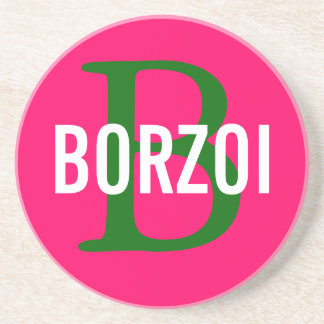 Dessous De Verre En Grès Conception de monogramme de race de barzoï