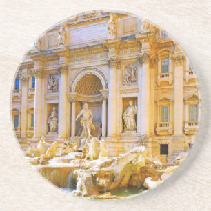 Dessous De Verre En Grès Conception de souvenir de la fontaine de Trévi Rom