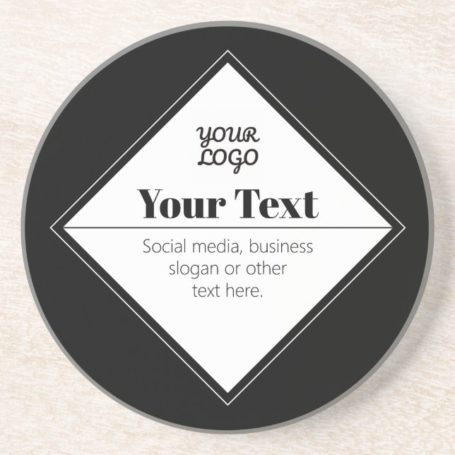 Dessous De Verre En Grès Conception de texte moderne éditable & Votre logo (Devant)