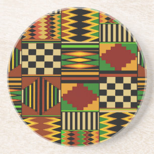 Dessous De Verre En Grès Conception de tissu Royal Kente en Afrique