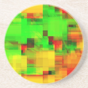 Dessous De Verre En Grès Conception géométrique jaune cime