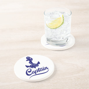 Dessous De Verre En Grès Conception nautique d'ancre de voilier capitaine