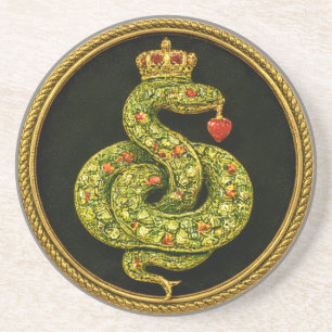 Dessous De Verre En Grès Conception serpent Tudor élisabéthaine bijou ruby
