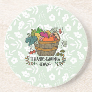 Dessous De Verre En Grès Conception vintage du jour de Thanksgiving