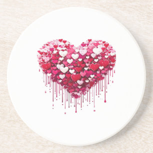 Dessous De Verre En Grès Conceptions de cœur de la Saint-Valentin Peinture