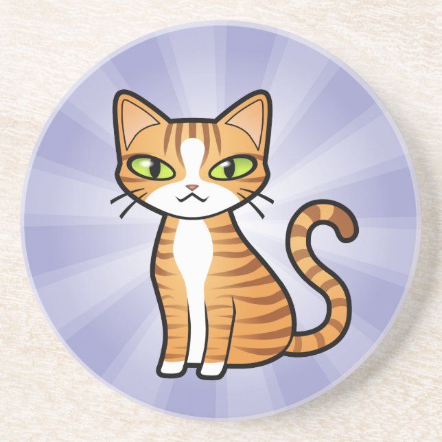 Dessous De Verre En Grès Concevez votre propre chat de bande dessinée (Devant)