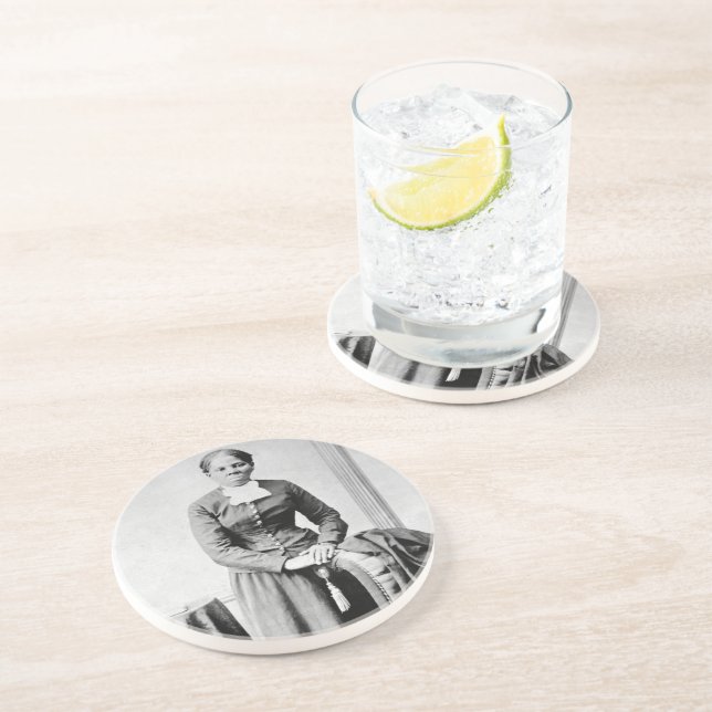 Dessous De Verre En Grès Conducteur Harriet Tubman Chemin de fer souterrain (Côté)