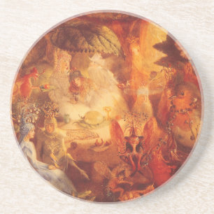 Dessous De Verre En Grès Conte de fées vintage Le Rouge-gorge captif par Fi