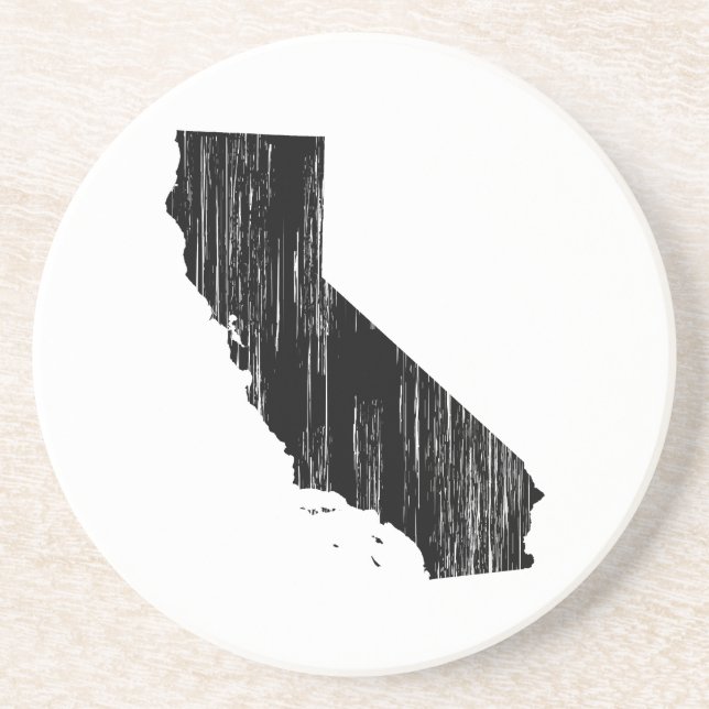 Dessous De Verre En Grès Contour affligé d'état de la Californie (Devant)