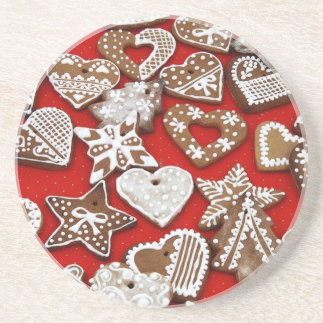 Dessous De Verre En Grès Cookies en pain d'épice de Noël (Devant)