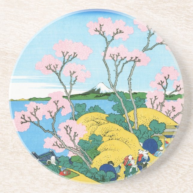 Dessous De Verre En Grès Cool oriental japonais Hokusai Fuji Voir le paysag (Devant)