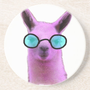 Dessous De Verre En Grès Cool Pink Llama !