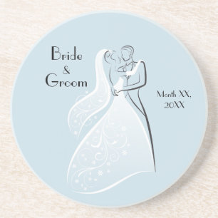 Dessous De Verre En Grès Coordination bleue de danseurs de mariage de produ