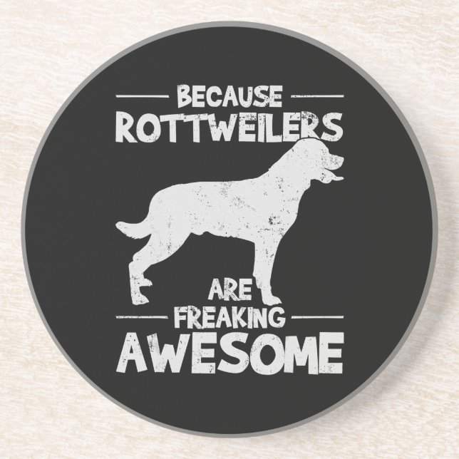 Dessous De Verre En Grès Copie T-shirt Rottweiler (Devant)