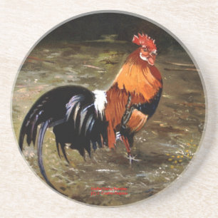 Dessous De Verre En Grès Coq