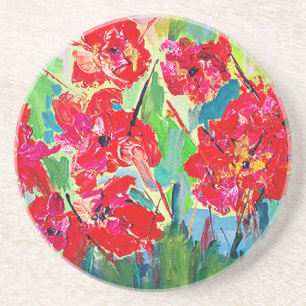 Dessous De Verre En Grès Coquelicots