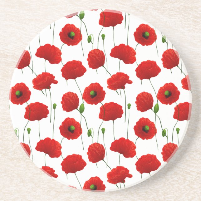 Dessous De Verre En Grès Coquelicots (Devant)