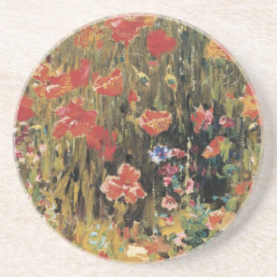 Dessous De Verre En Grès Coquelicots par Robert Vonnoh, Impressionnisme Vin
