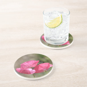 Dessous De Verre En Grès Coquelicots roses  