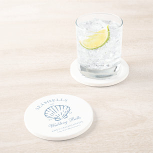 Dessous De Verre En Grès Coquillages et Cloches de Mariage Enterrement de V