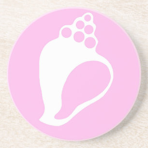 Dessous De Verre En Grès Coquille Rose