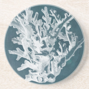 Dessous De Verre En Grès Corail azuré I