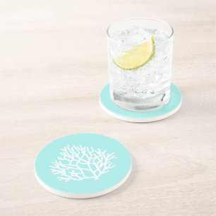 Dessous De Verre En Grès Coral Reef plage couleurs personnalisées Lancer l'