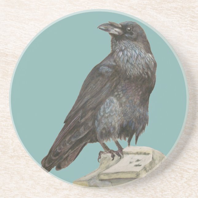 Dessous De Verre En Grès Corbeau (Devant)