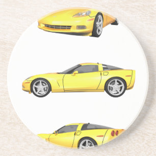 Dessous De Verre En Grès Corvette jaune :