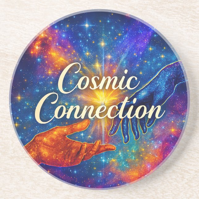 Dessous De Verre En Grès 🪐 Cosmic Connection Coaster (Devant)
