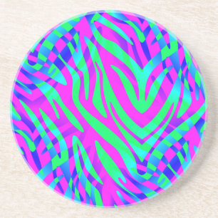 Dessous De Verre En Grès Côté nature, Zèbre Abstrait coloré imprimé