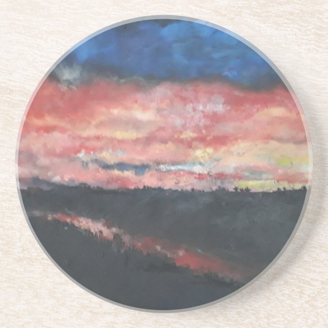 Dessous De Verre En Grès Coucher de soleil 1 (Devant)