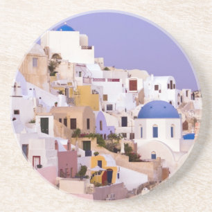 Dessous De Verre En Grès Coucher de soleil à Oil, Santorin 2