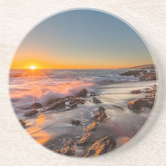 Dessous De Verre En Grès Coucher de soleil à Victoria Beach (Devant)